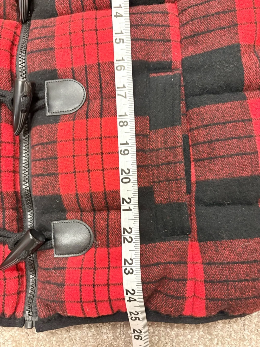 Ruff Hewn Buffalo Plaid Red & Black Quilted Puffer Vest | Cozy Cabin | Sz Large - Picture 10 of 16